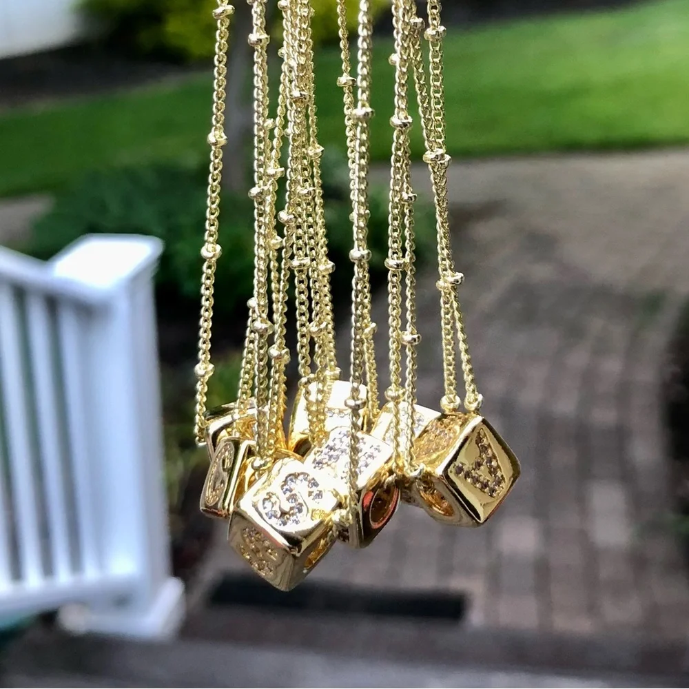 💗BACK IN STOCK!! Gold Dipped Charms on 16” Satellite Chain - Picture 1 of 8